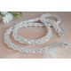 Halskette Collier Silber geflochten 37 -50 cm Silber 925  SD177