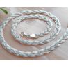 Halskette Collier Silber geflochten 37,5 - 50 cm Silber 925  SD183