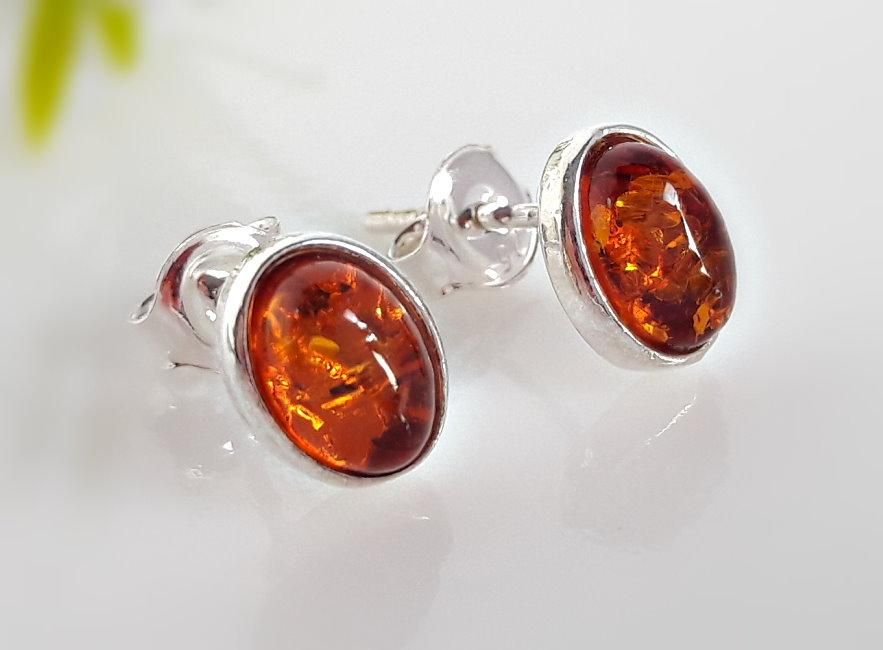 Earrings NEU ROT Silber 925 Bernstein stud Amber Ohrringe Earrings NEU ROT Silber 925 Bernstein stud Amber Ohrringe