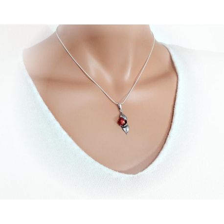 Bernstein  Anhänger kleine Rose Silber 925 Bernsteinschmuck BA519