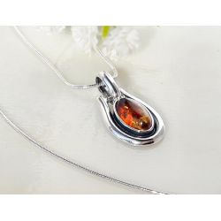 Bernstein  Anhänger  Rose Silber 925 Bernsteinschmuck BA517