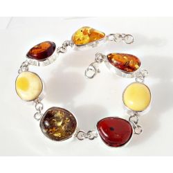 Bernstein Armband Silber 19 cm Silber 925 BB252