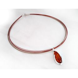 Bernstein Collier 45 cm Silber 925  Bernsteinschmuck CR36A