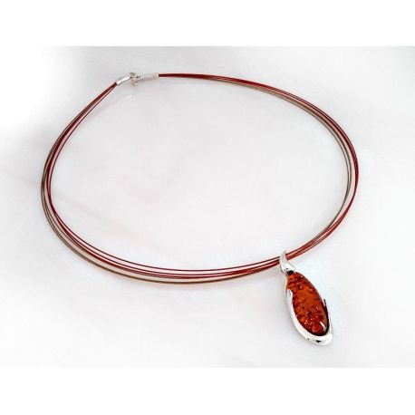 Bernstein Collier 45 cm Silber 925  Bernsteinschmuck CR36A