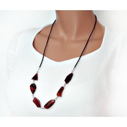 Bernstein Kette Collier 78 cm Bernsteinschmuck DC227