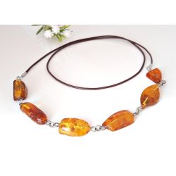 Bernstein Kette Collier 78 cm Bernsteinschmuck DC228