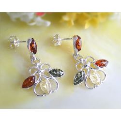 Bernstein Ohrstecker Silber 925 bs34