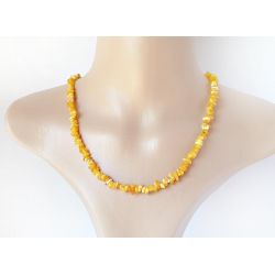 Bernstein Collier Damen Halskette braun gelb 50 cm DC232