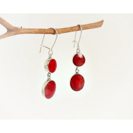 Silberschmuck - Ohrhänger m. Schaumkoralle Silber-925 (KL174)