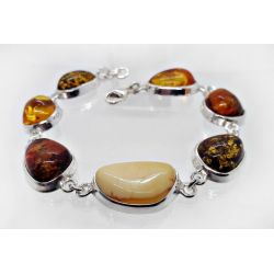 Bernstein Armband Silber 19 cm Silber 925 BB303