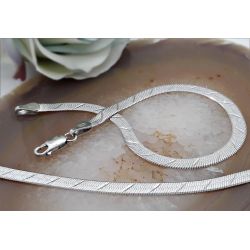 Armband Silber Schlangenkette flach Silber 925 18- 20 cm SG78