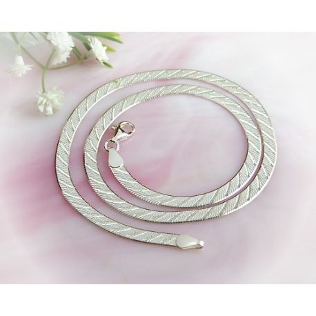 Schlangenkette flach 40cm - 42cm  Silber 925 Silberschmuck KC63