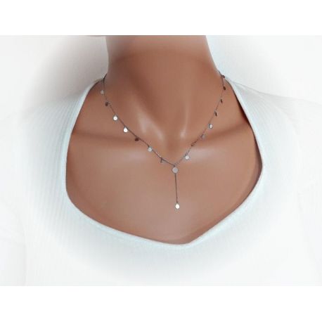 echt-silber Plättchen Halskette | | Plättchen Kette