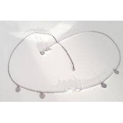 Plättchen Collier Silber 925 40 - 45 cm Halskette rhodiniert Sterlingsilber sd203