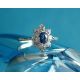 Ring Silber 925 Silberschmuck  Zirkonia weiß blau QH