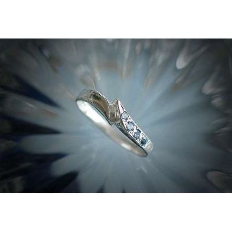Ring Silber 925 Silberschmuck Zirkonia blau PL