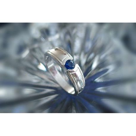 Ring Silber 925 Silberschmuck blau VI