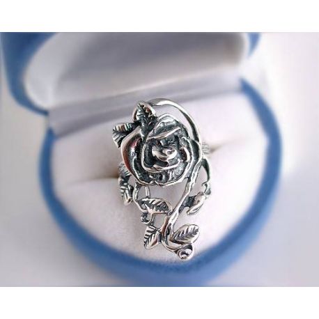 Ring Silber 925 Rose Blume SR01