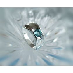 Damen Ring Silber 925 Silberschmuck Zirkonia blau SS35