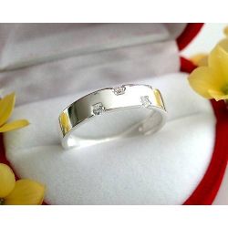 Ring Silber 925 Silberschmuck Bandring Zirkonia SP