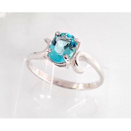 Damen Ring  Zirkonia blau Silber 925 Silberschmuck SS20