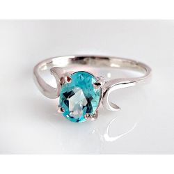 Damen Ring Silber 925  Zirkonia blau SS20