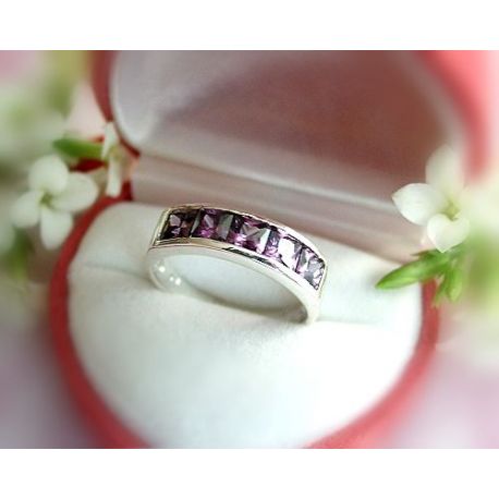 Damen Ring Silber 925 Silberschmuck Zirkonia lila SS28