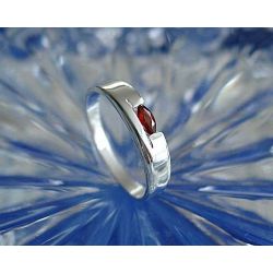 Damen Ring Silber 925 Silberschmuck Granat rot QB