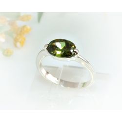 Damen Ring Silber 925 Silberschmuck olivengrün SS94