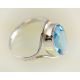 Damen Ring Silber 925 Silberschmuck Zirkonia blau SS98