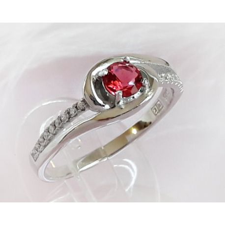 Ring Silber 925 Zirkonia rot  Silberschmuck  SS116