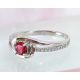 Ring Silber 925 Zirkonia rot  Silberschmuck  SS116