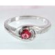 Ring Silber 925 Zirkonia rot  Silberschmuck  SS116