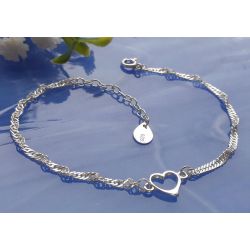 Armband mit Herz 17,5-20 cm Silber sg164