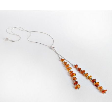 Bernstein Collier Silber 925 Damen Bernsteinkette DC240